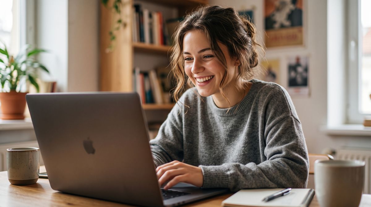 Sprzedawczyni samodzielnie konfiguruje GepFlow na laptopie